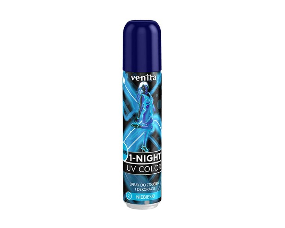 VENITA 1-NIGHT SPRAY NEON მანათობელი სპრეი NR2 ლურჯი - 50 ml