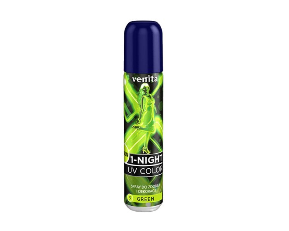 VENITA 1-NIGHT SPRAY NEON მანათობელი სპრეი NR3 მწვანე- 50 ml