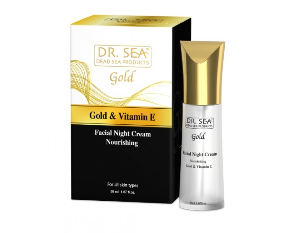 DR. SEA GOLD & VITAMIN E სახის ღამის კრემი ყველა ტიპის კანისთვის 50 მლ.