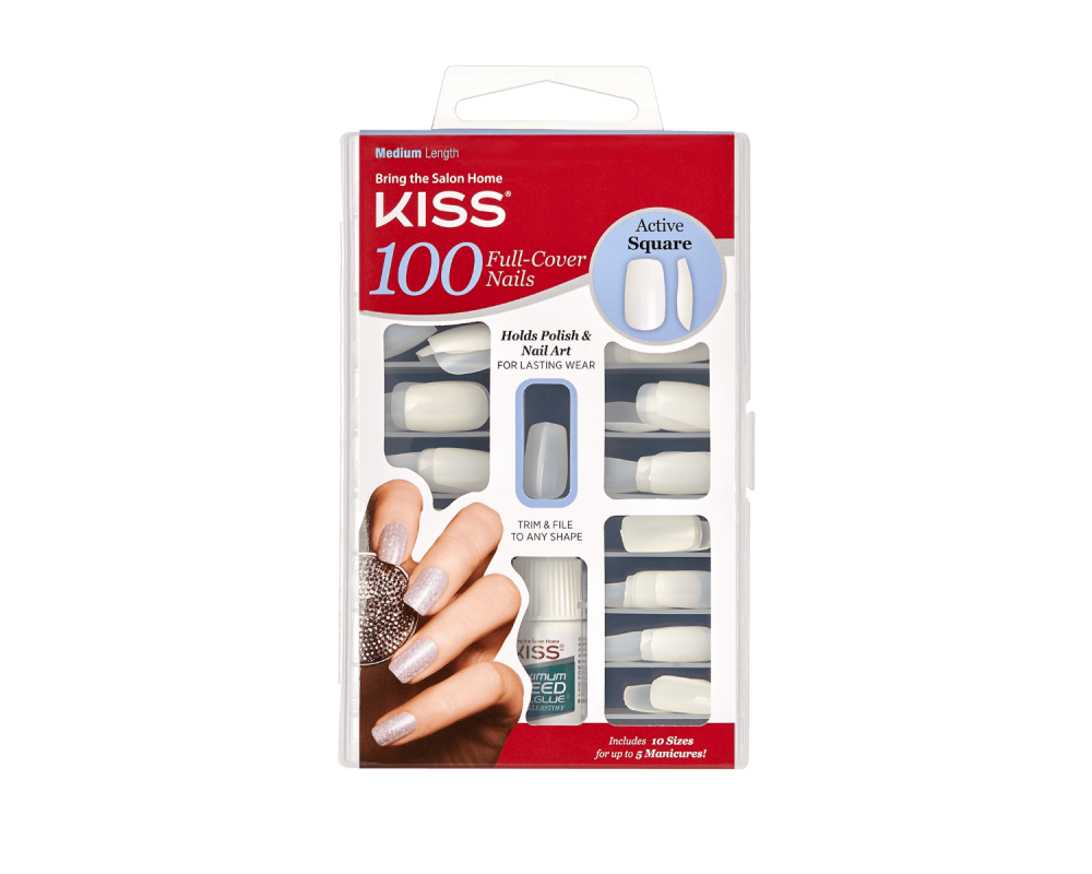 100ც ფრჩხილის შეკვრა100 Nails -  Active Squar- Kiss
