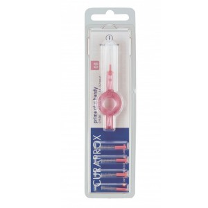 Curaprox Prime Plus Handy 08 (Pink) Interdental Brush with Holder (5 Pack)
