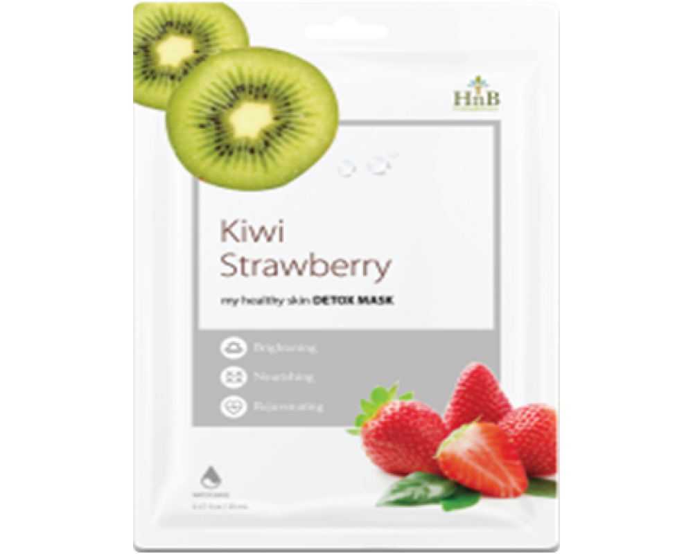 HNB - სახის ნიღაბი კანის დეტოქსიკაციისთვის გამაბრწყინებელი & მკვებავი Kiwi Strawberry my healthy skin DETOX MASK