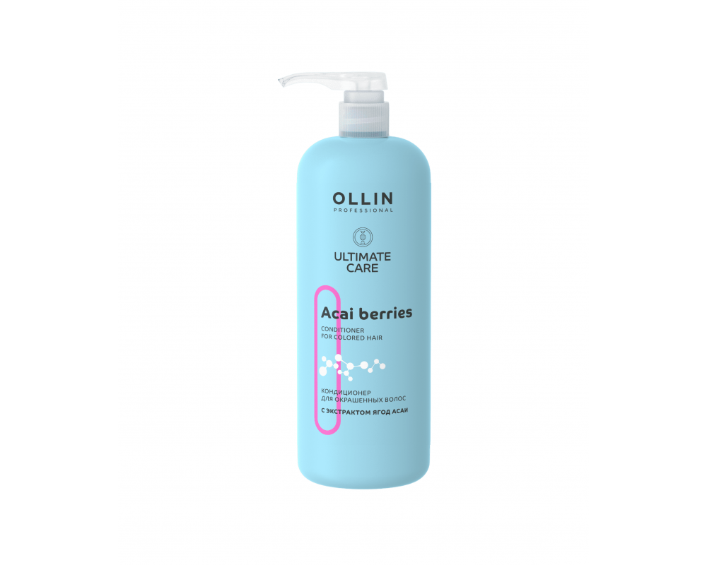 OLLIN ULTIMATE კონდიციონერი შეღებილი თმის აკაის კენკრით 1000მლ