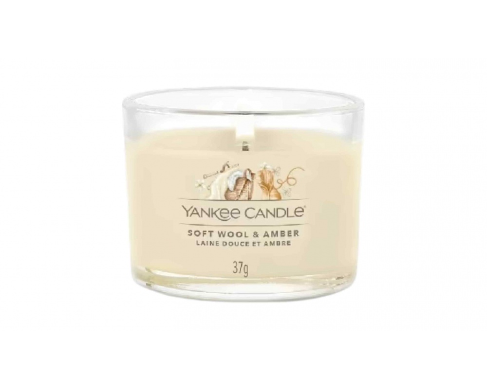 YANKEE CANDLE SOFT WOOL AMBER-სურნელოვანი სანთელი 37გ