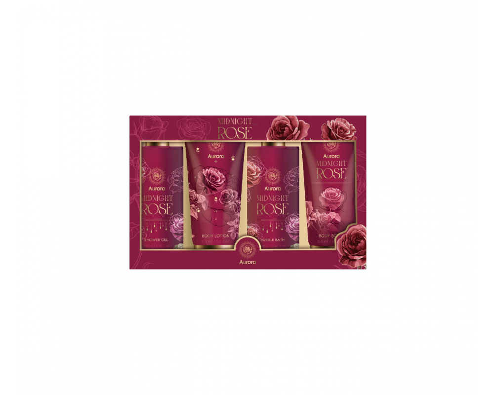 AURORA MIDNIGHT ROSE სასაჩუქრე ნაკრები ვარდის ფორმის 4X