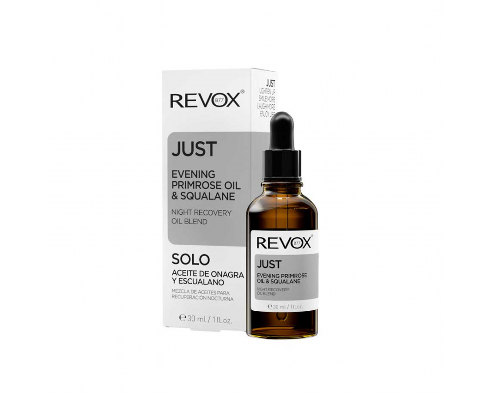 REVOX B77 JUST EVENING PRIMROSE OIL & SQUALANE საღამოს ფურისულას ზეთი და სქუალინი 30მლ