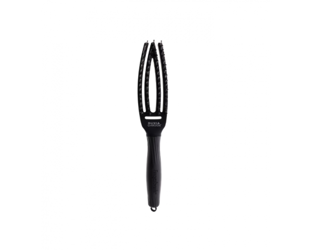 OLIVIA GARDEN FINGERBRUSH CARE ICONIC BOAR&NYLON FULL BLACK S სავარცხელი