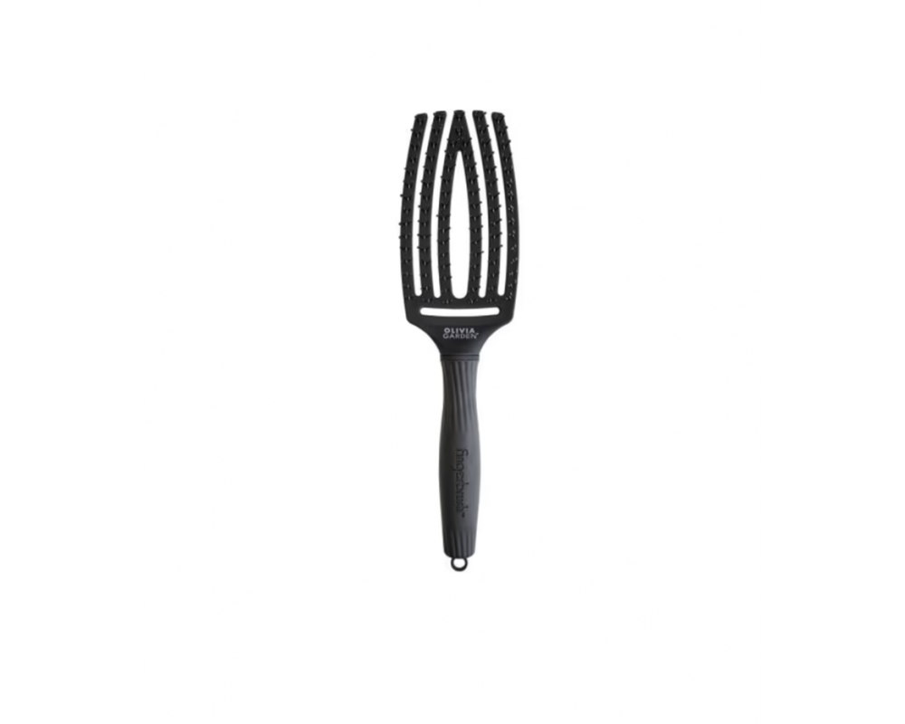 OLIVIA GARDEN FINGERBRUSH CARE ICONIC DOUBLE BRISSTLES BLACK M
