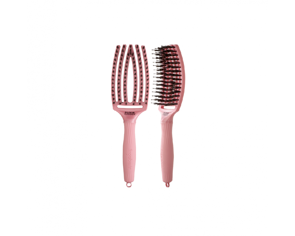 OLIVIA GARDEN FINGER BRUSH NYLON LOVE PINK სავარცხელი