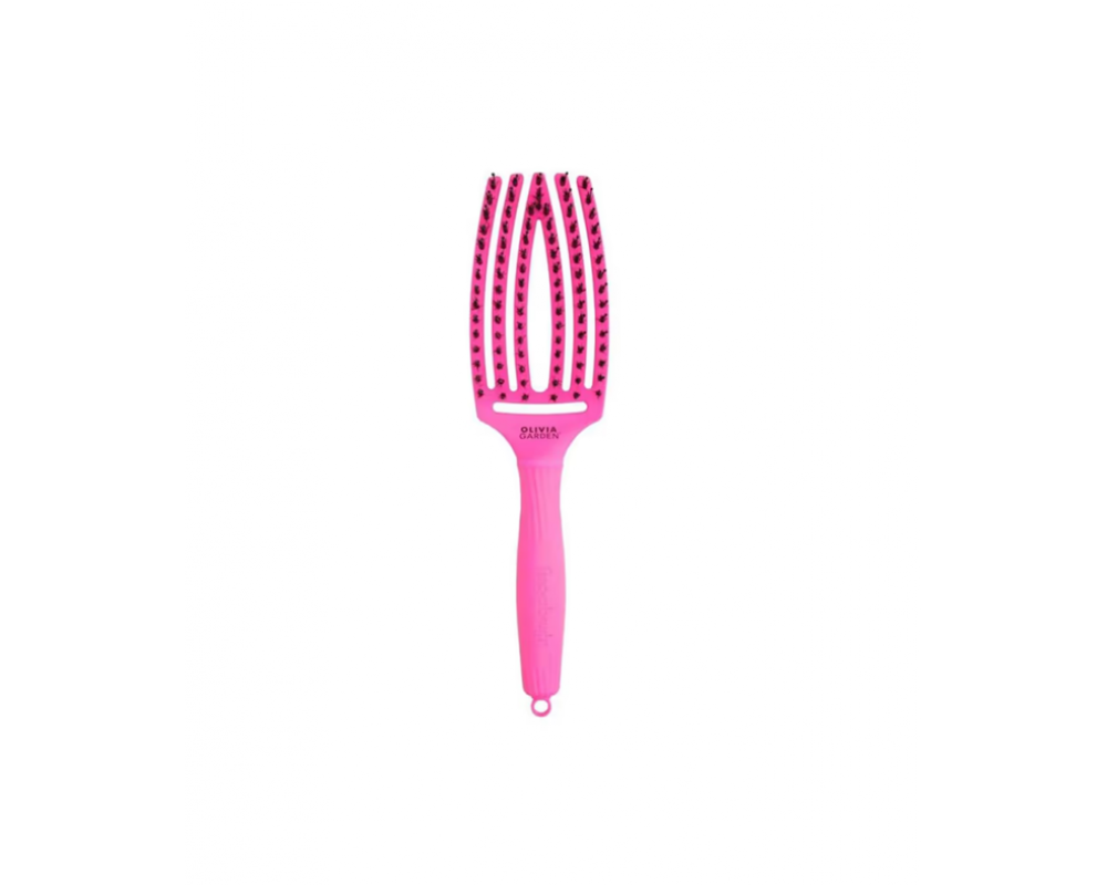 OLIVIA GARDEN FINGERBRUSH BOAR&NYLON THINK PINK NEON PINK სავარცხელი