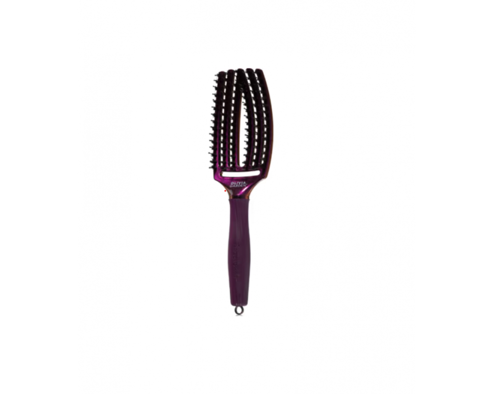 OLIVIA GARDEN FINGERBRUSH CARE ICONIC BOAR&NYLON VIOLET AMETHYST სავარცხელი