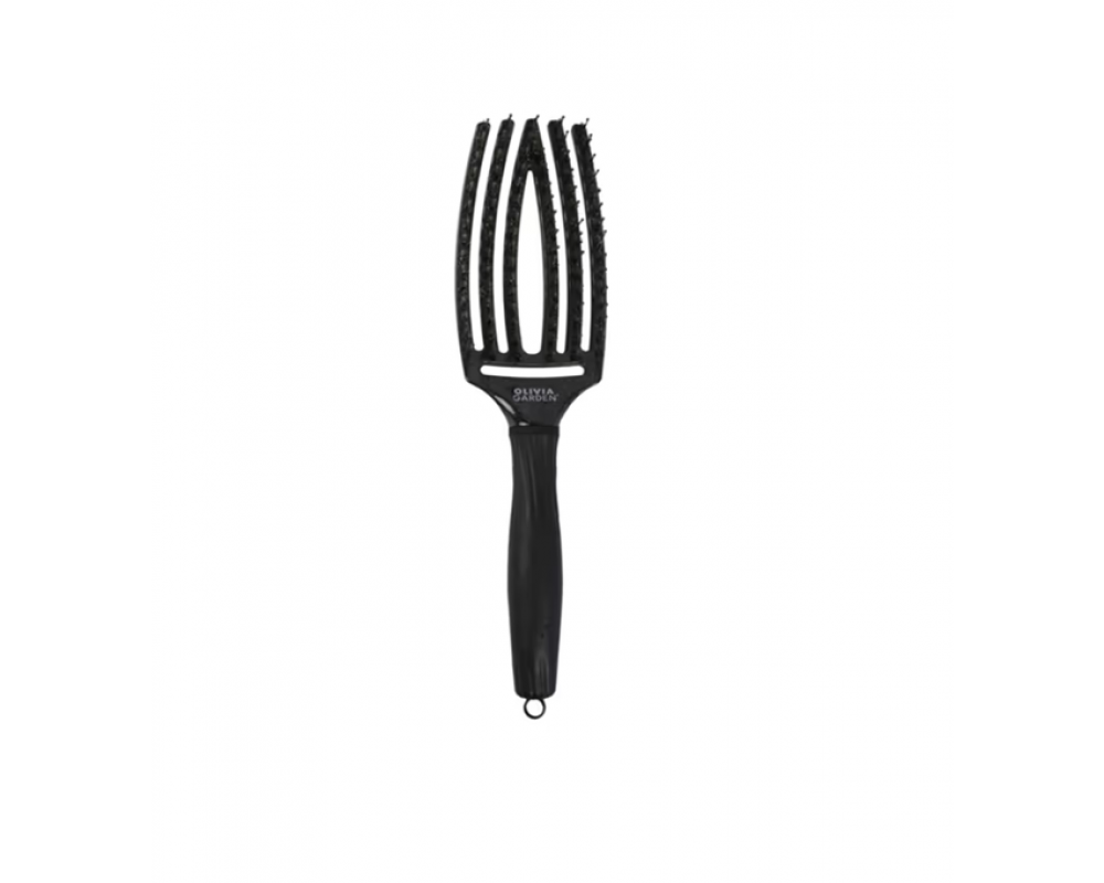 OLIVIA GARDEN FINGERBRUSH CARE ICONIC BOAR&NYLON BLACK ONYX M სავარცხელი