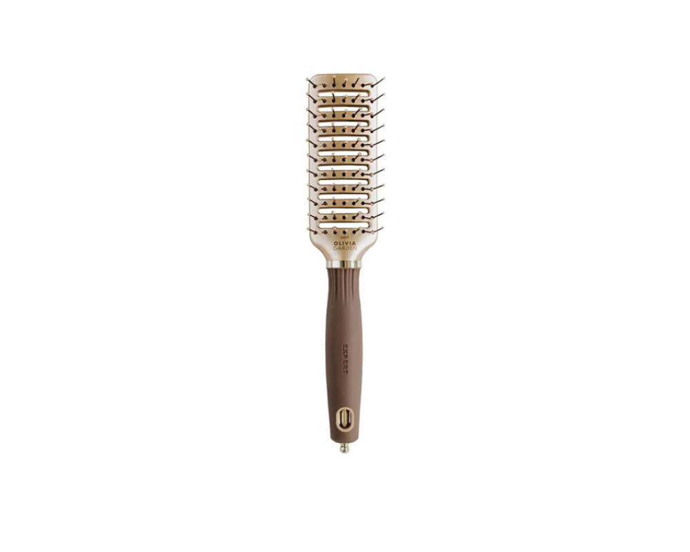 OLIVIA GARDEN EXPERT STYLE VENT NYLON BRISTLES GOLD&BROWN სავარცხელი