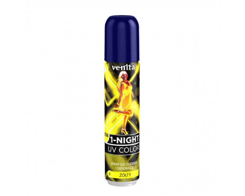VENITA 1-NIGHT SPRAY NEON მანათობელი სპრეი NR4 ყვითელი - 50 ml
