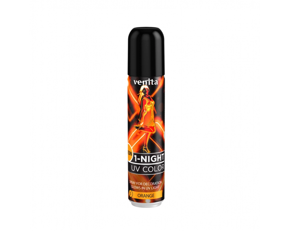 VENITA 1-NIGHT SPRAY NEON მანათობელი სპრეი NR5 ნარინჯისფერი- 50 ml