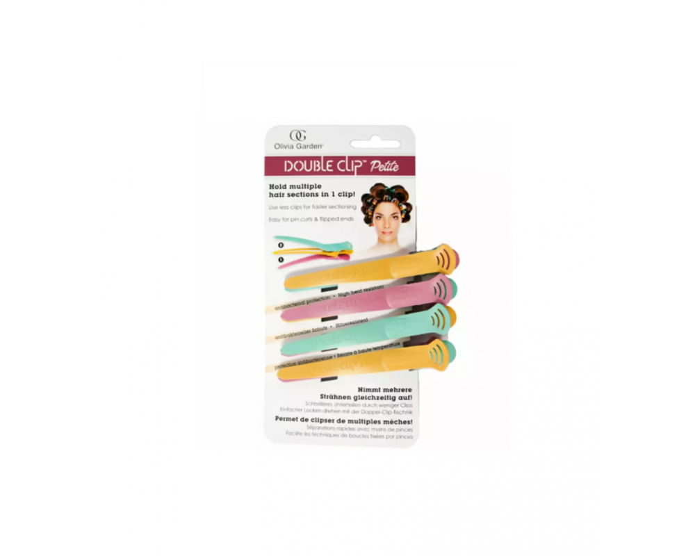 OLIVIA GARDEN DOUBLE CLIP SET OF 4 თმის სამაგრი