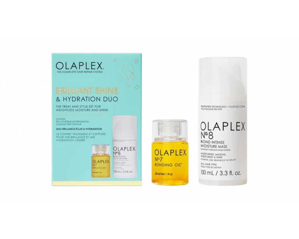 OLAPLEX BRILLIANT SHINE ნაკრები (თმის ზეთი N7. ნიღაბი N8)