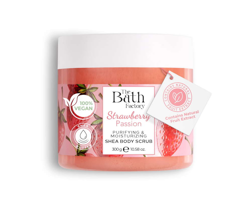 THE BATH FACTORY STRAWBERRY ტანის სკრაბი 300მლ.