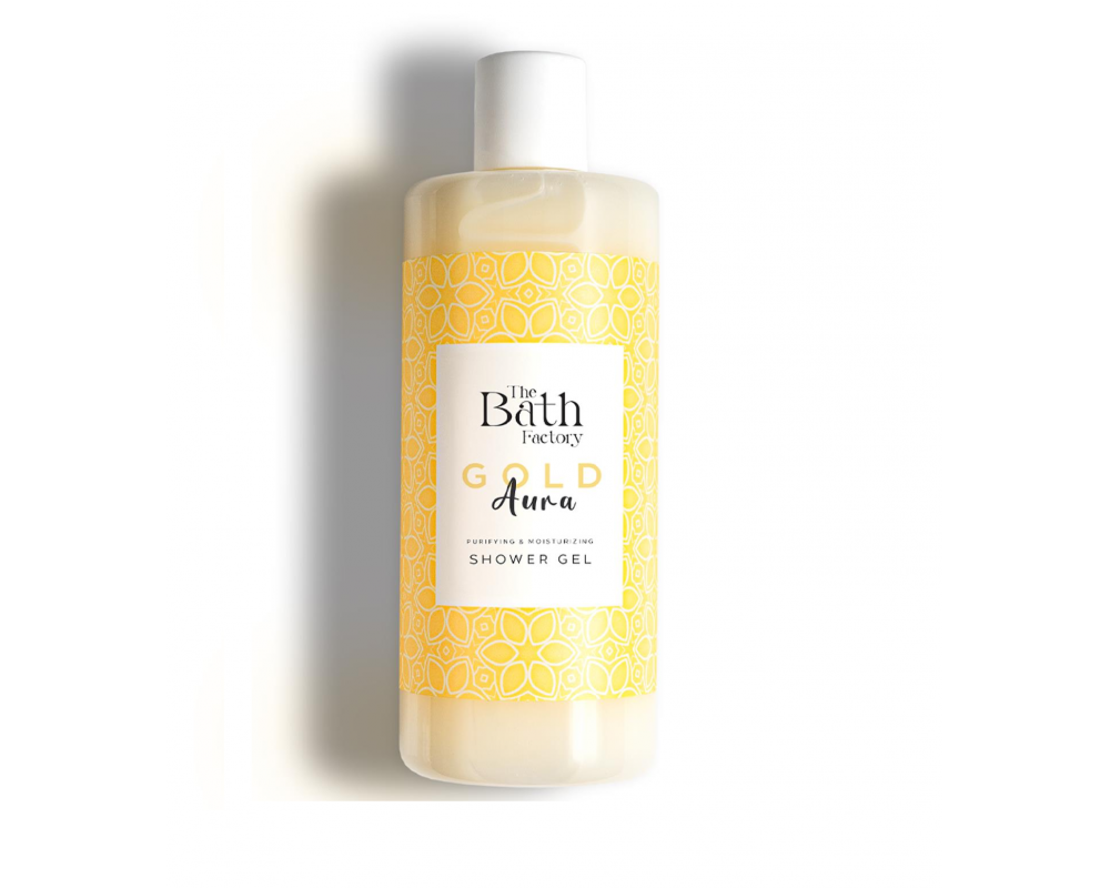 THE BATH FACTORY  GOLD AURA დუშგელი 400მლ. 