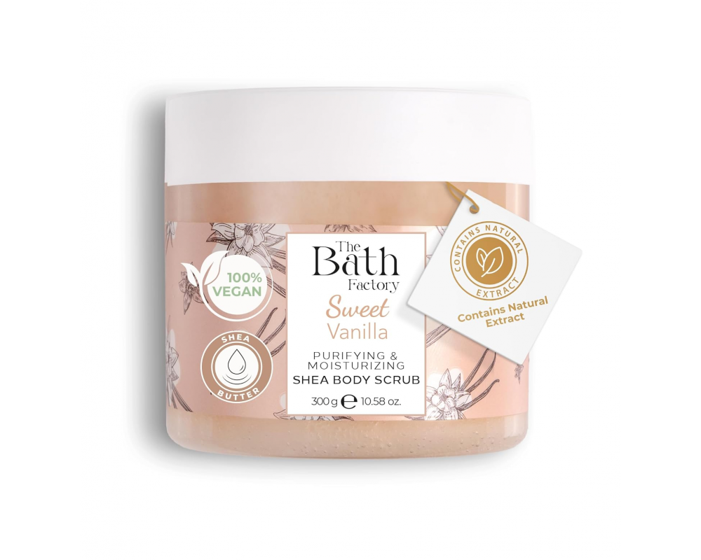 THE BATH FACTORY VANILLA  ტანის სკრაბი 300მლ.