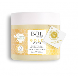 THE BATH FACTORY  GOLD AURA ტანის სკრაბი 300მლ.
