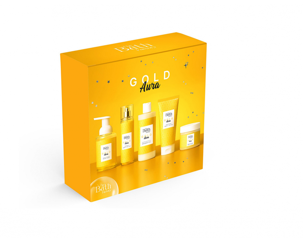 THE BATH FACTORY სასაჩუქრე ნაკრები GOLD AURA 