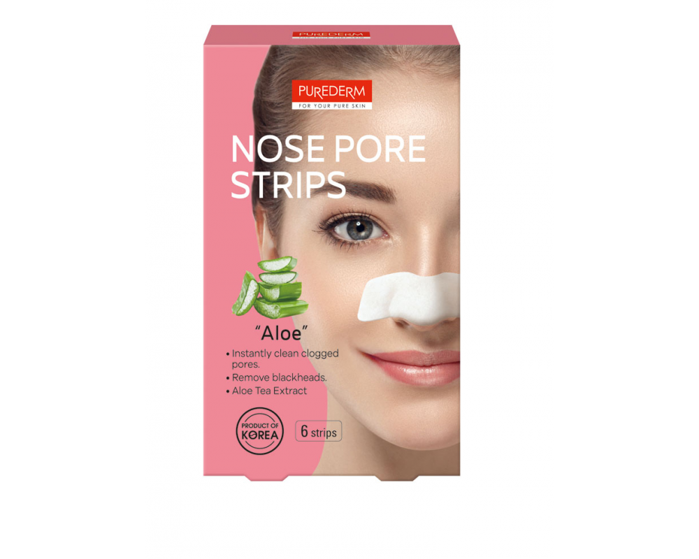 Purederm - ცხვირის ფორების გამწმენდი სტიკერი -ალოე 6 ცალი 