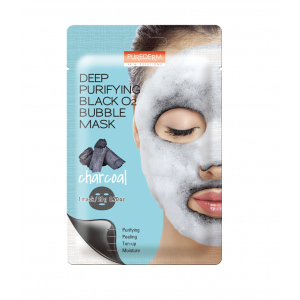 Purederm - სახის  ღრმა გამწმენდი O2 შუშხუნა ნიღაბი ნახშირით 20გრ