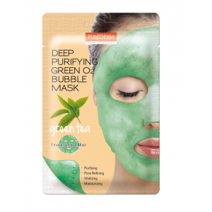 Purederm - სახის ღრმა წმენდის  შუშხუნა ნიღაბი ''მწვანე ჩაი,,