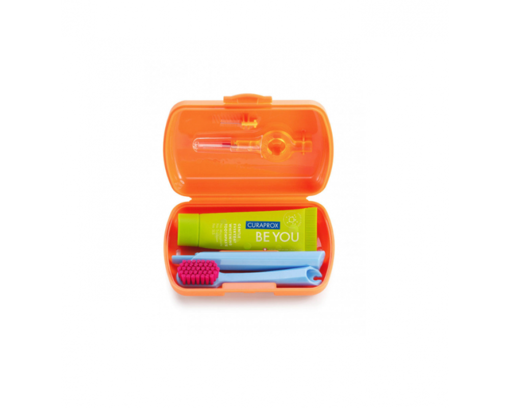CURAPROX ORANGE კბილის ჯაგრისების ნაკრები სამგზავრო