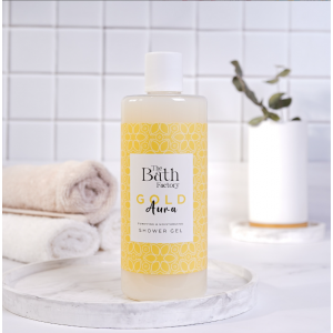 THE BATH FACTORY  GOLD AURA დუშგელი 400მლ. 