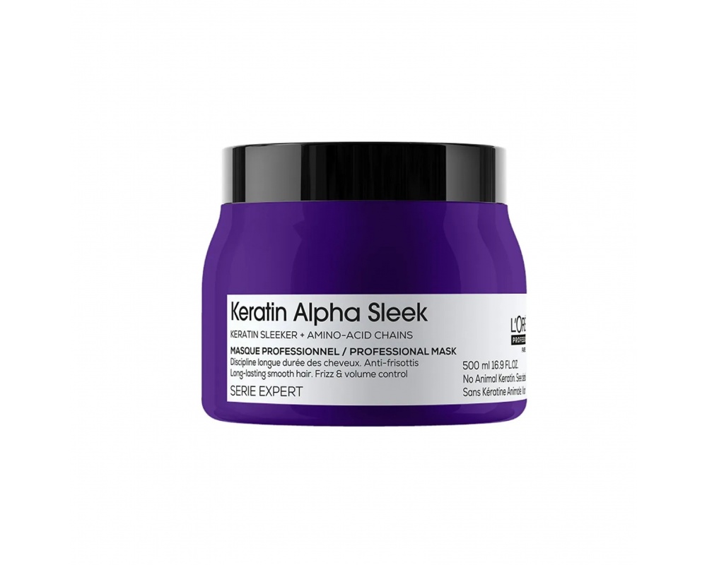 LOREAL SERIE EXPERT KERATIN ALPHA SLEEK ნიღაბი დაუმორჩილებელი თმის 500მლ