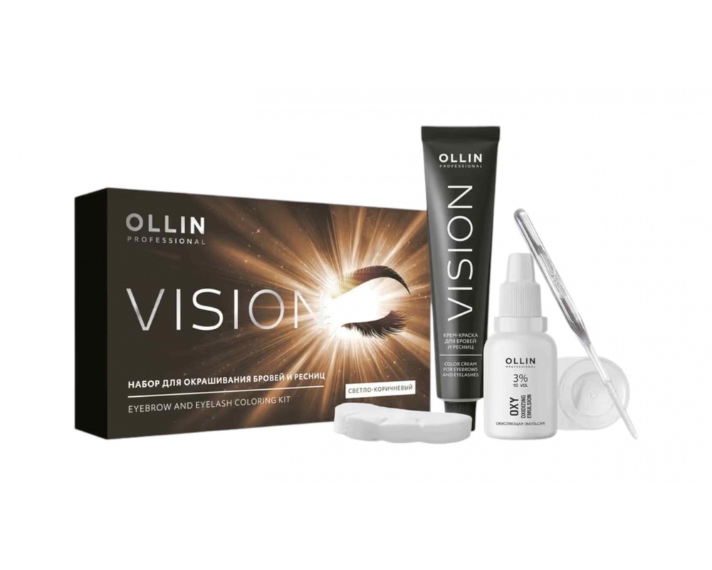 OLLIN VISION კრემ-საღებავი წარბის და წამწამის ღია ყავისფერი
