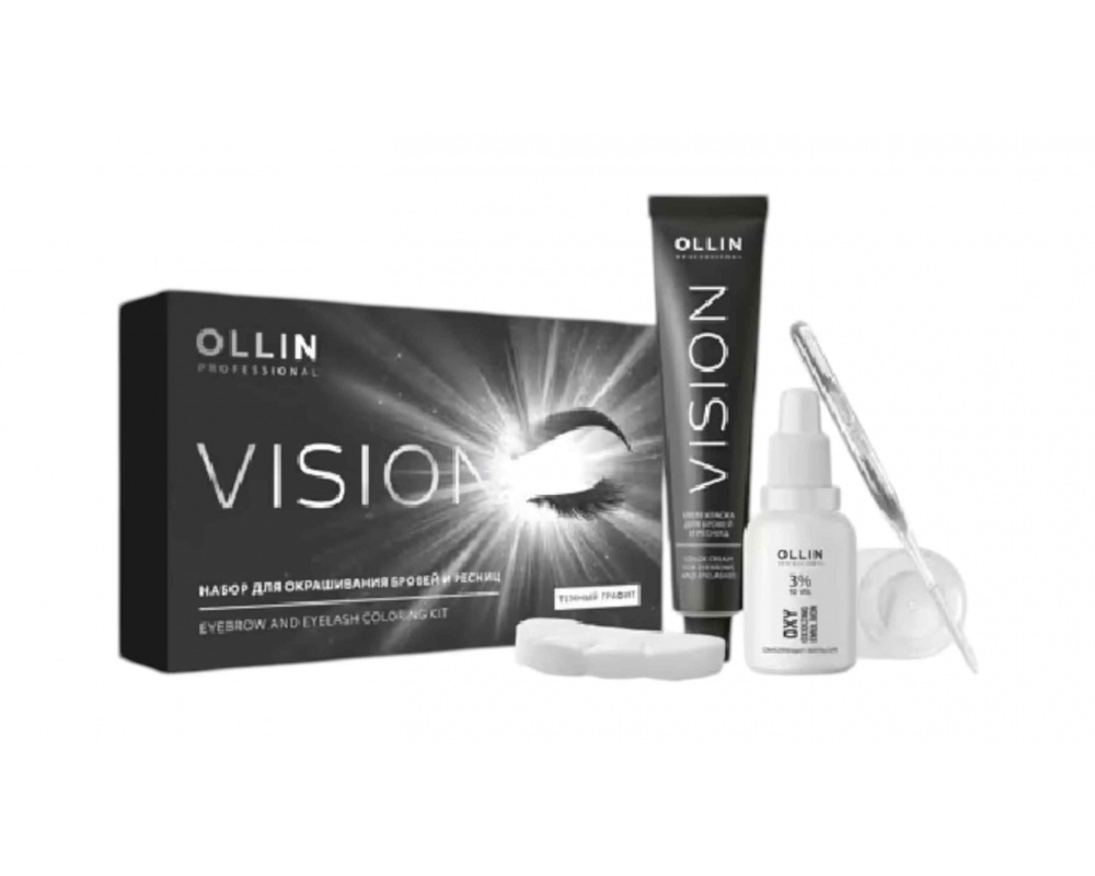 OLLIN VISION კრემ-საღებავი წარბის და წამწამის მუქიგრაფიტი