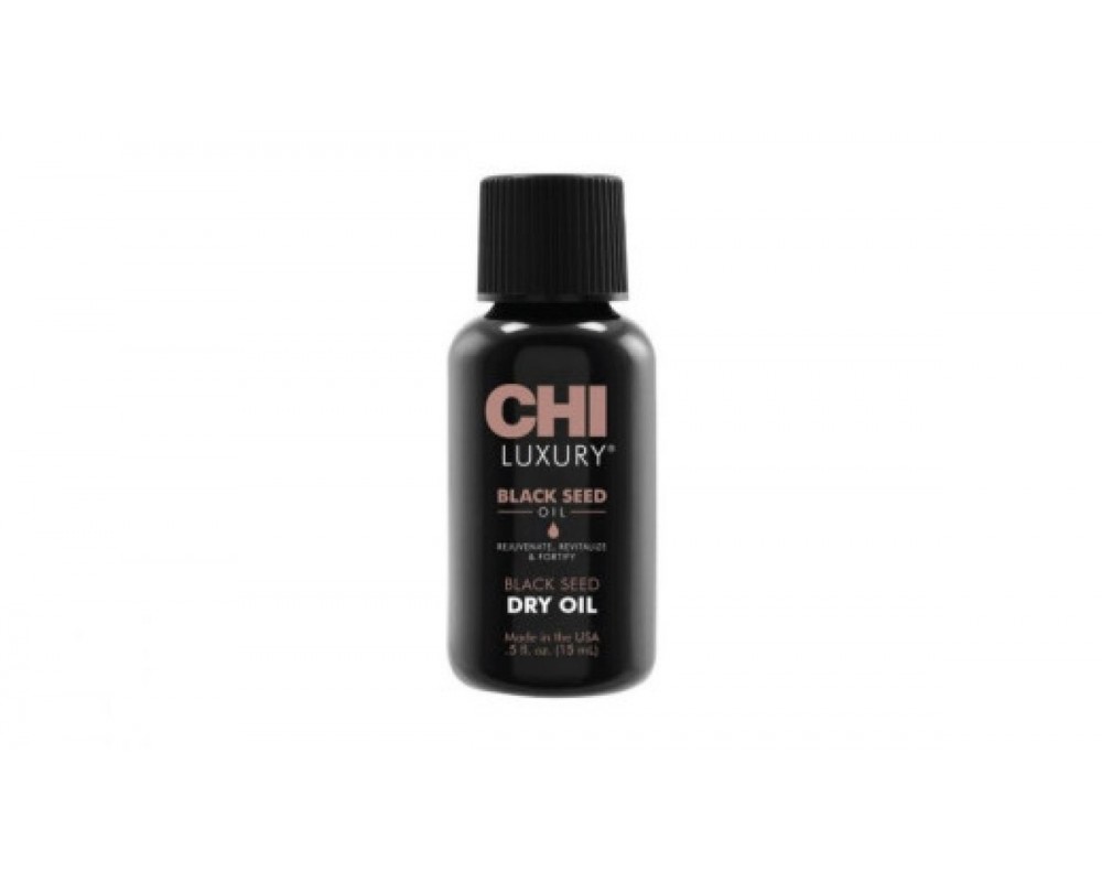 CHI LUXURY შავი კვლიავის მშრალი ზეთი 15მლ