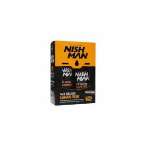 nishman hair building keratin fiber 2 in 1 თმის ბუსუსი ფიქსატორით საშუალო ყავისფერი