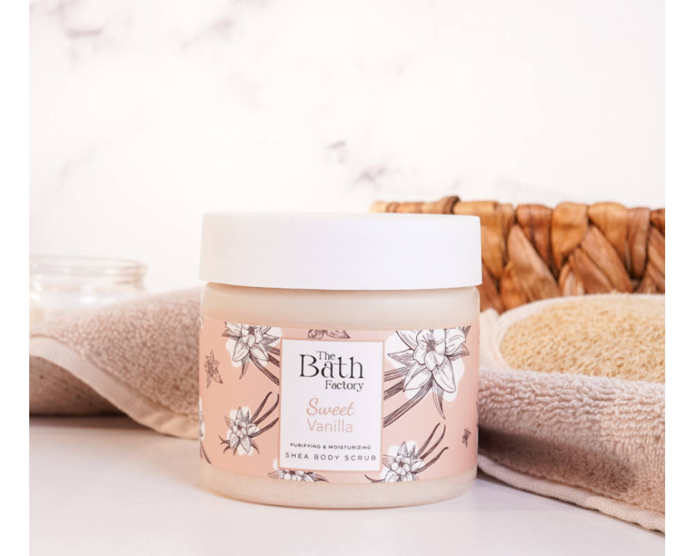 THE BATH FACTORY VANILLA  ტანის სკრაბი 300მლ.