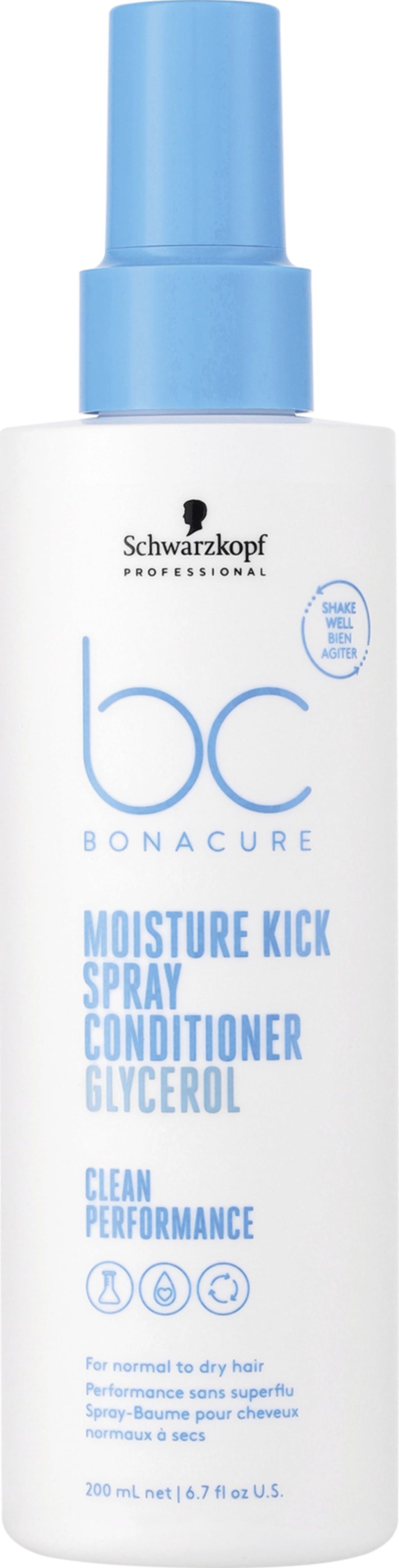 SCHWARZKOPF BONACURE MOISTURE KICK  სპრეი-კონდიციონერი ნორმალური და მშრალი თმის - 200 მლ