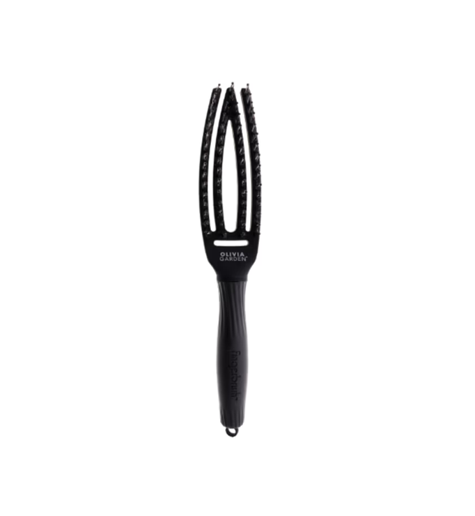OLIVIA GARDEN FINGERBRUSH CARE ICONIC BOAR&NYLON FULL BLACK S სავარცხელი