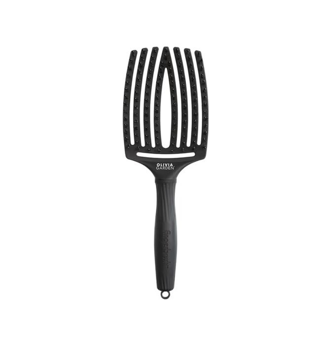 OLIVIA GARDEN FINGERBRUSH CARE ICONIC BOAR&NYLON FULL BLACK L სავარცხელი