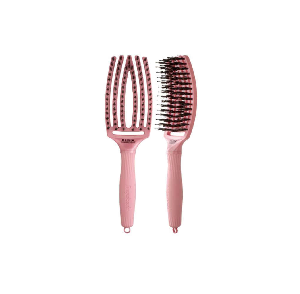 OLIVIA GARDEN FINGER BRUSH NYLON LOVE PINK სავარცხელი