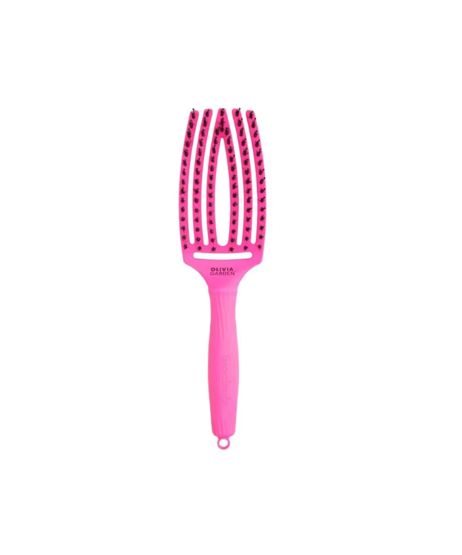 OLIVIA GARDEN FINGERBRUSH BOAR&NYLON THINK PINK NEON PINK სავარცხელი