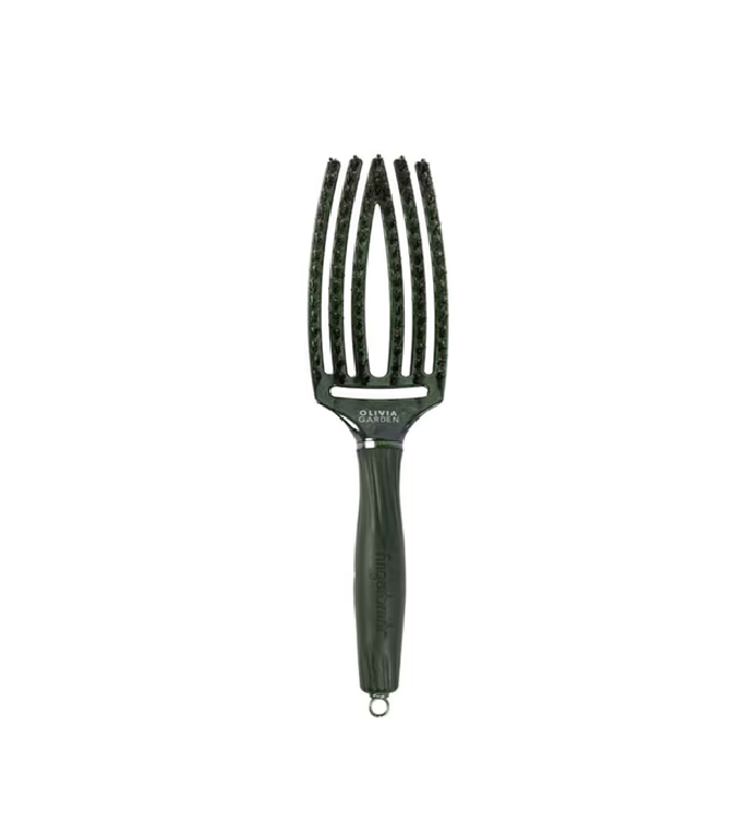OLIVIA GARDEN FINGERBRUSH CARE ICONIC BOAR&NYLON GREEN EMERALD M სავარცხელი