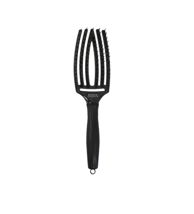 OLIVIA GARDEN FINGERBRUSH CARE ICONIC BOAR&NYLON BLACK ONYX M სავარცხელი