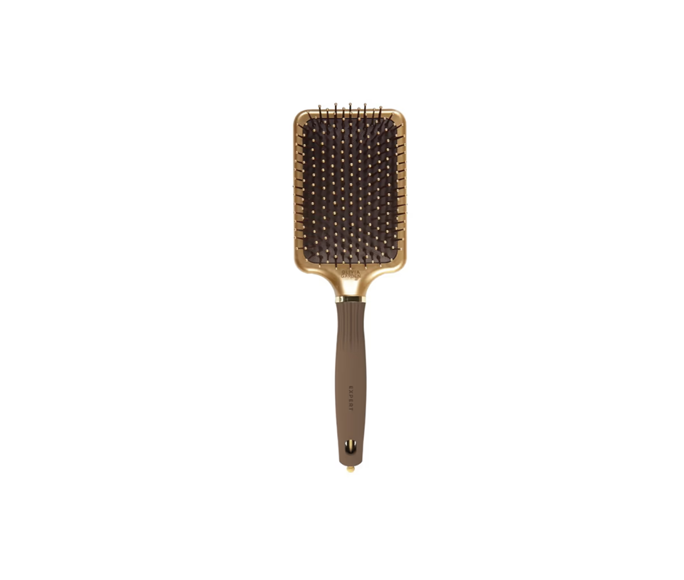 OLIVIA GARDEN EXPERT CARE RECTANGULAR NYLON BRISTLES GOLD BROWN L