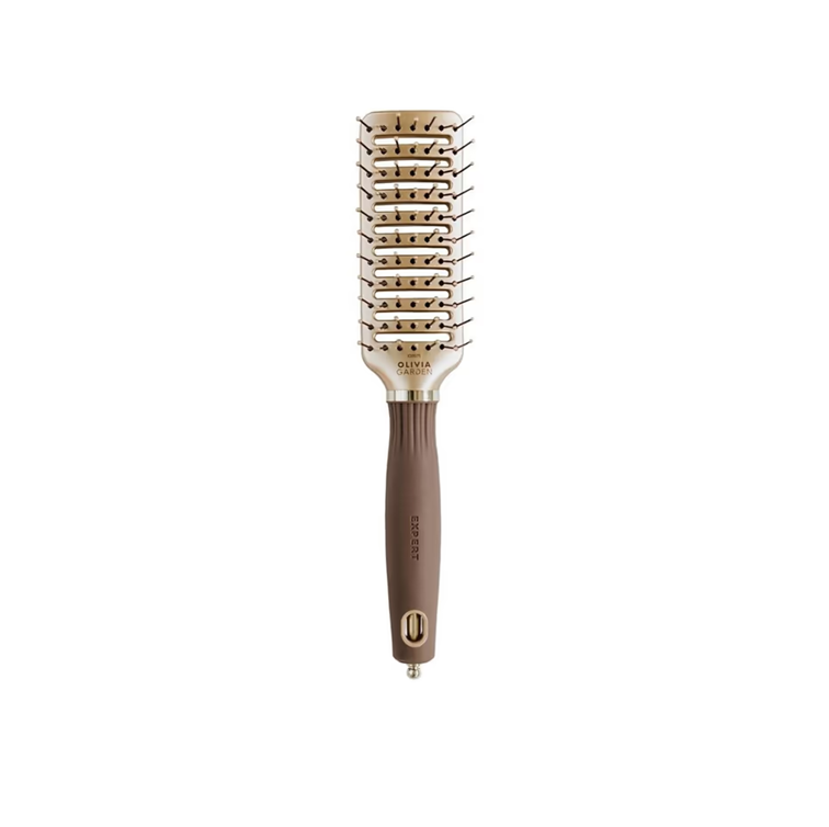 OLIVIA GARDEN EXPERT STYLE VENT NYLON BRISTLES GOLD&BROWN სავარცხელი