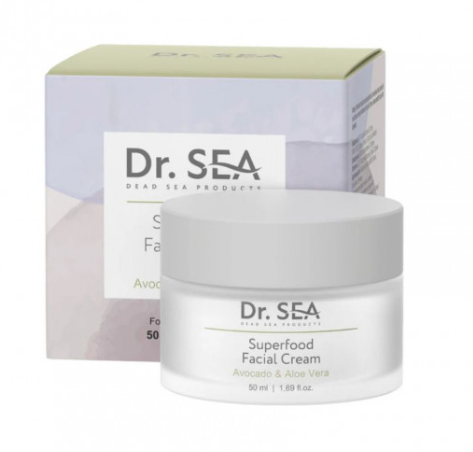 Dr Sea AVOCADO & ALOE VERA სახის დამატენიანებელი კრემი ყველა ტიპის კანის 50მლ