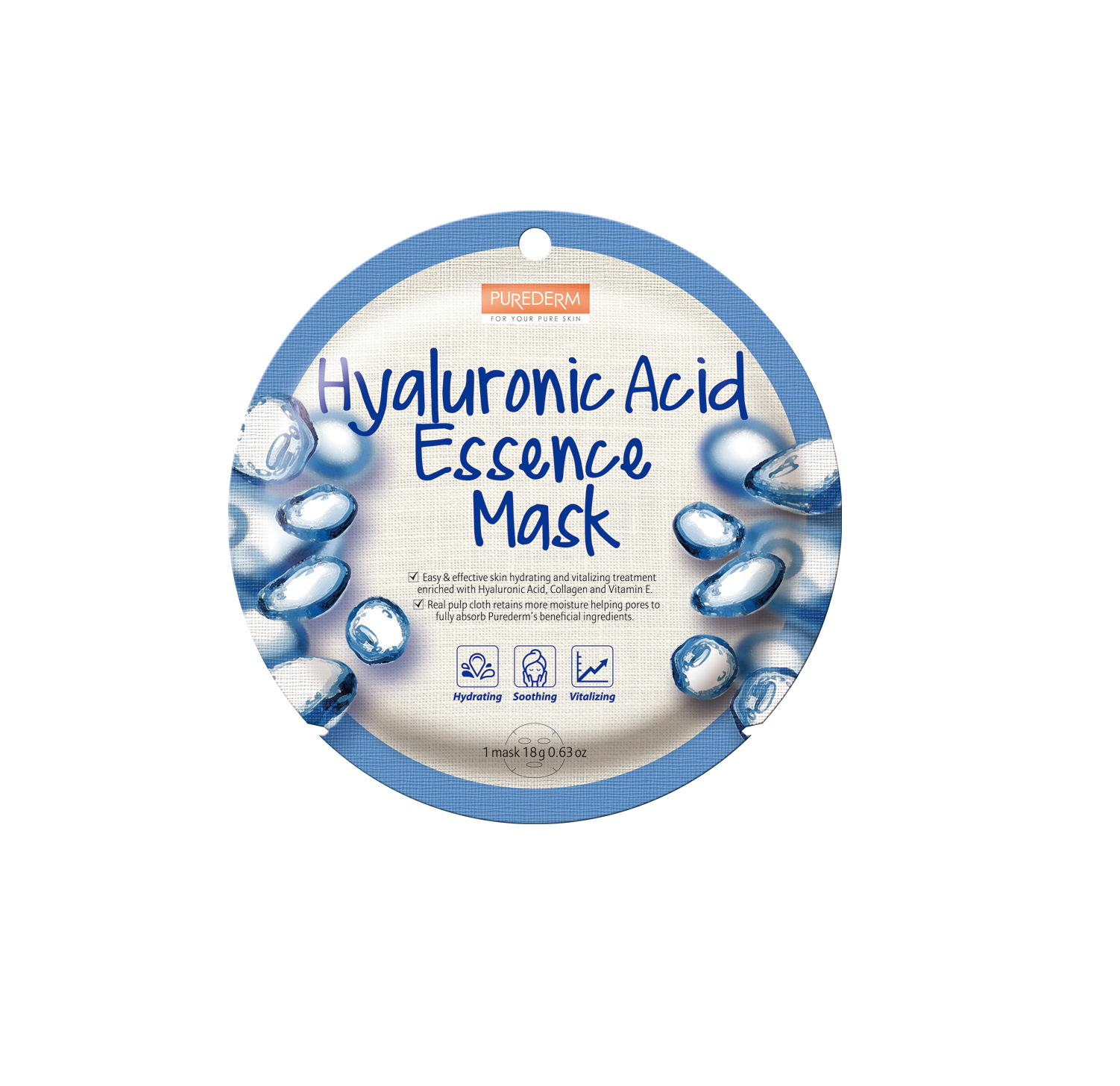 Purederm Circle ჰიალურონის სახის ნიღაბი 18გრ