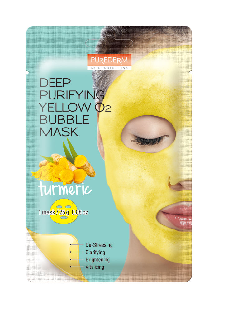Purederm- სახის ღრმა წმენდის შუშხუნა ნიღაბი ,,კურკუმა'' 25გრ
