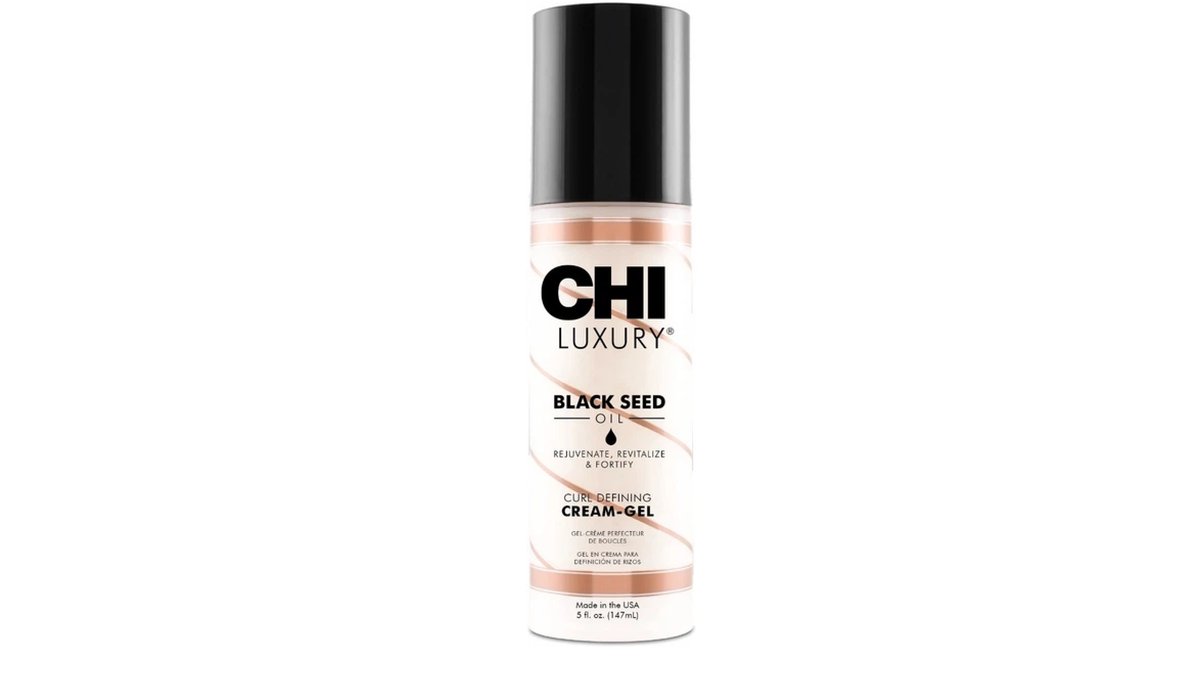 CHI LUXURY კრემ-გელი შავი კვლიავის ზეთით ხვეული თმისთვის 148მლ